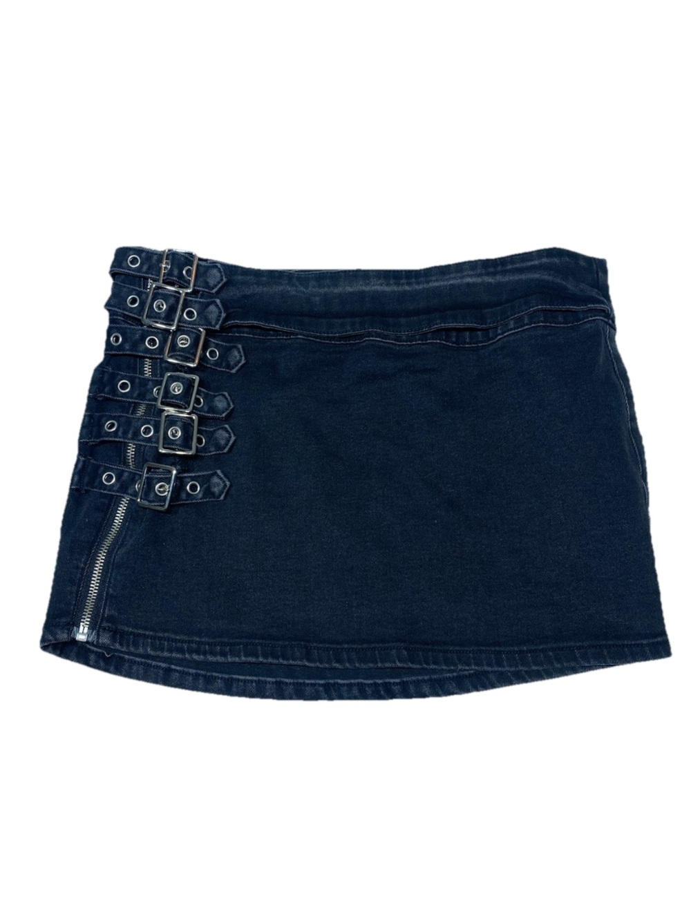 Superdown Floria Buckle Mini Skirt Black Grunge Edgy Women's Size Medium
